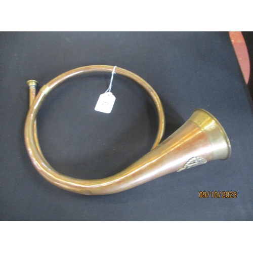 273 - A regimental hunting horn with Western Australian University Regiment insignia