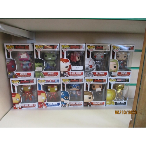 217 - A selection of Marvel Funko Pops