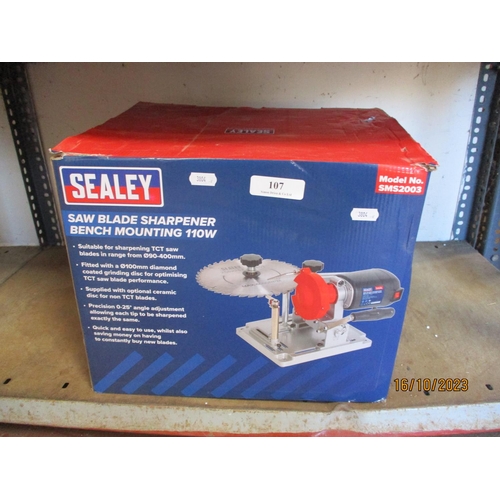 107 - A Sealey saw blade sharpener