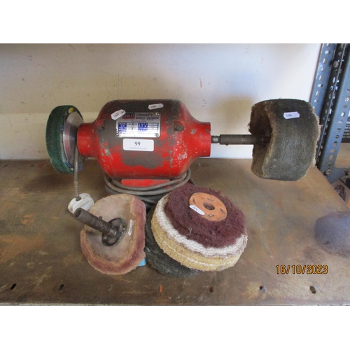 99 - A Sealey 150mm bench grinder and accessories