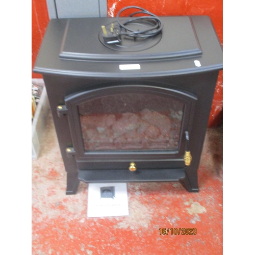 165 - A Horizon living flame electric fire modelled in the form of a wood burning stove