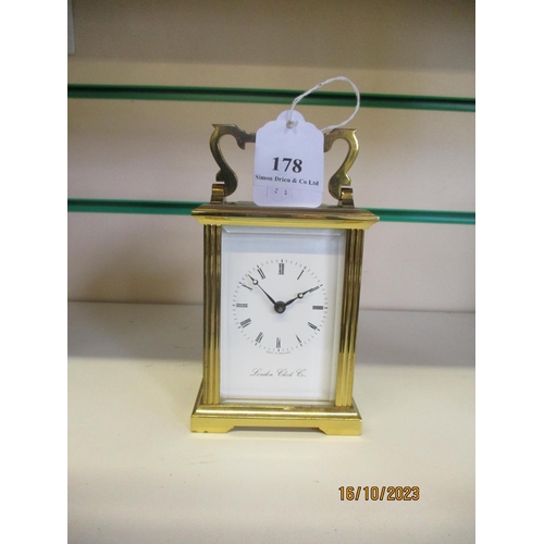 178 - A brass cased carriage clock by The London Clock Company