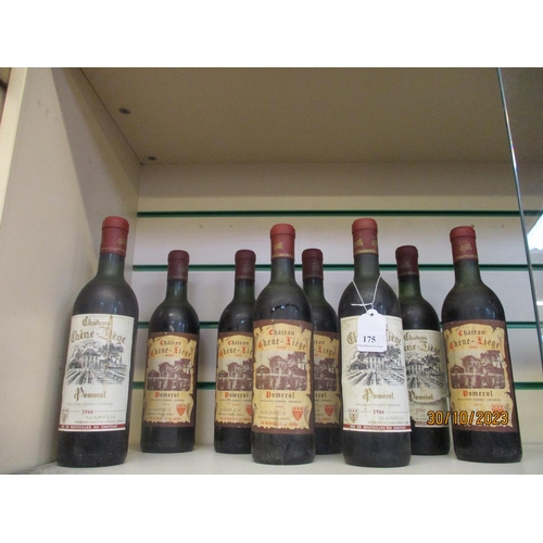 175 - Eight bottles of Chateau Chene-Liege 1966 Pomerol