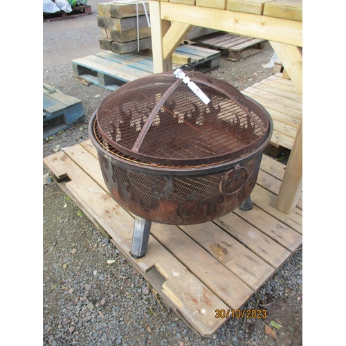 59 - A lidded brazier of circular form with flame decoration