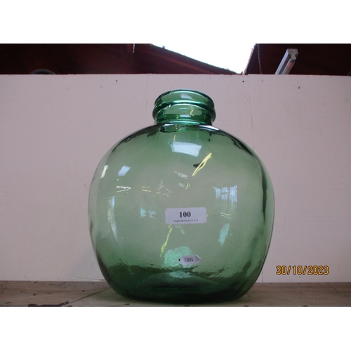 100 - A green glass carboy