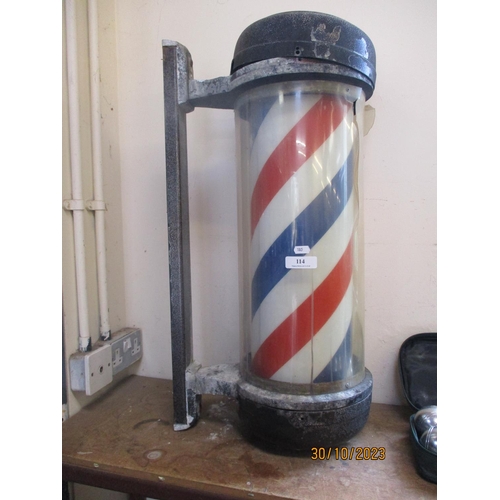 114 - A barber's vintage wall mounted electric pole