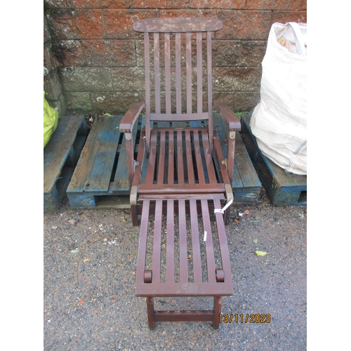 36 - A teak steamer chair