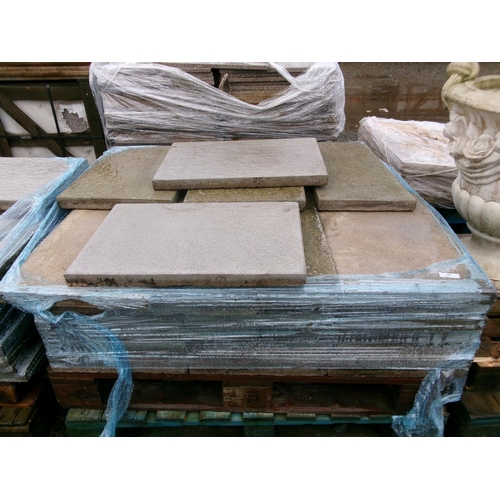 60 - A pallet of grey coloured textured paving slabs