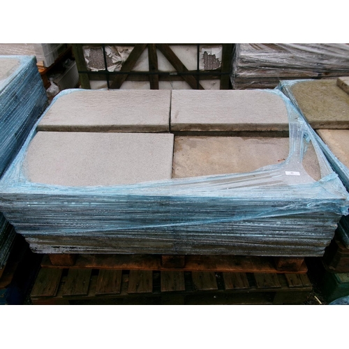 61 - A pallet of grey coloured textured paving slabs