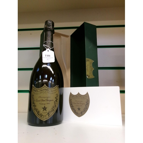 146 - A presentation bottle of Moet & Chandon Dom Perignon 1990 vintage Champagne