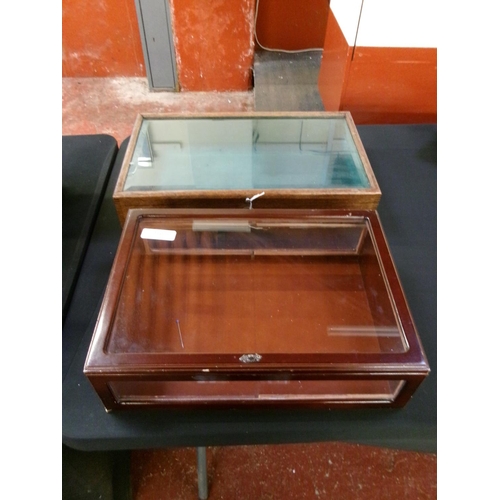 210 - Two glazed table display cabinets