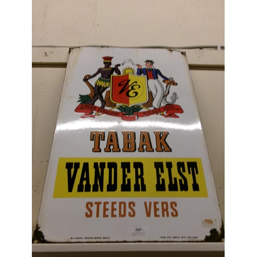 369 - A vintage Flemish enamel advertising sign 