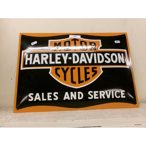 370 - A Harley Davidson Sales and Service wall sign