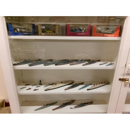 371 - A collection of model naval and civilian vessels, diecast model vehicles etc.