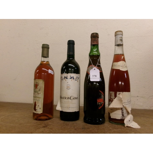 378 - Four bottles of assorted wines