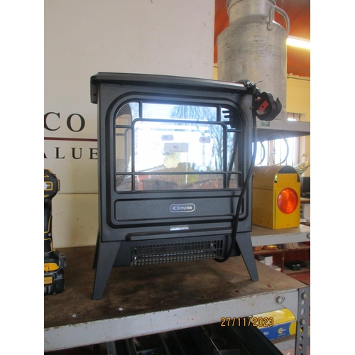 91 - A Dimplex electric heater modelled in the form of a multi fuel stove of diminutive form