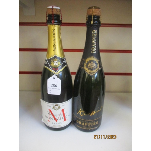 286 - A bottle of Drappier Blanc de Blancs Champagne together with a bottle of Montaudon Champagne