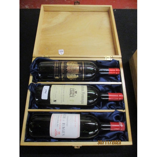 194 - A luxury box to include a bottle of 1975 Chateau Fonruque Grand Cru St. Emilion, a bottle of 1979 Ch... 