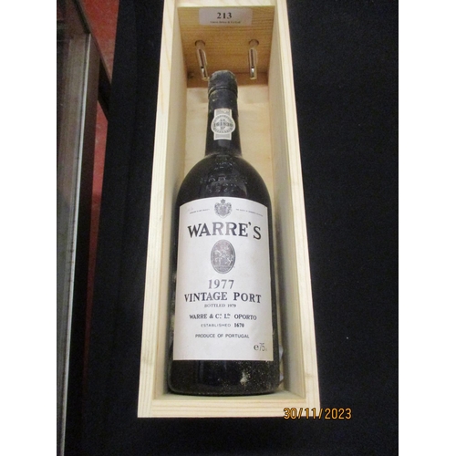 213 - A bottle of 1977 Warre's Vintage Port