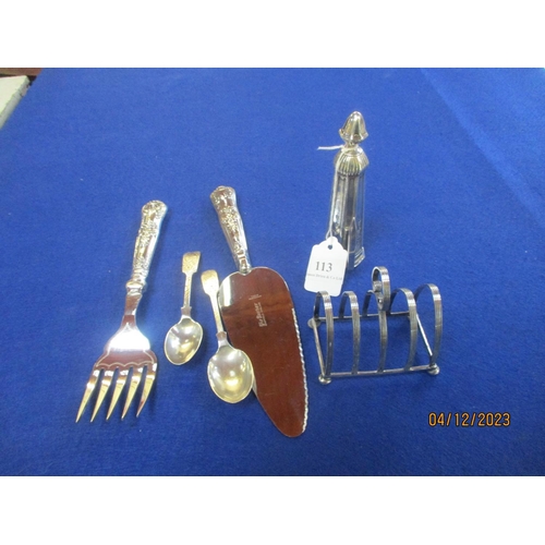 113 - An assortment of silver ware