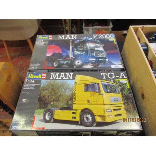 293 - Two Revell MAN 1:24 modelling kits