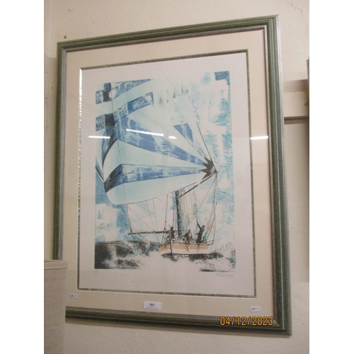 301 - A framed limited edition yachting print 