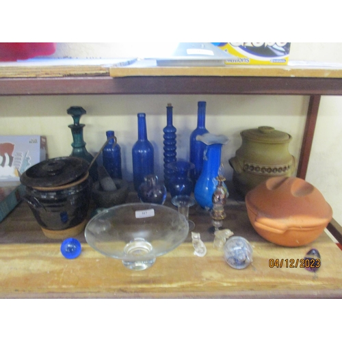 317 - Assorted glass ware and pottery