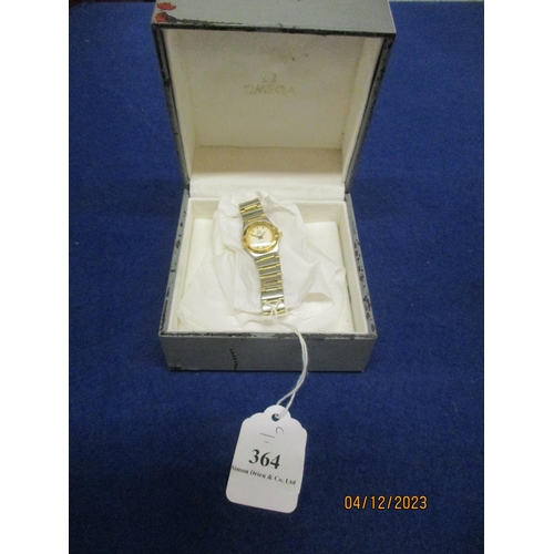 364 - An Omega Constellation gold and stainless steel wrist watch (currently non runner)