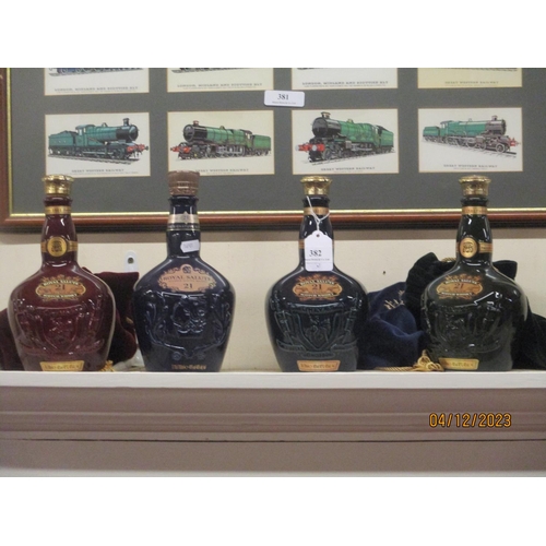 382 - Four Chivas Royal Salute ceramic whisky decanters (empty)