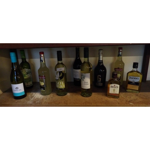 113 - Assorted wines and spirits