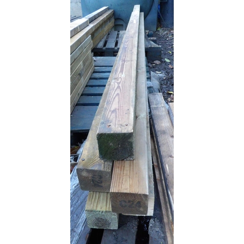 37 - Five lengths of serviceable reclaimed timber (3600mm x 100mm x 100mm approx)