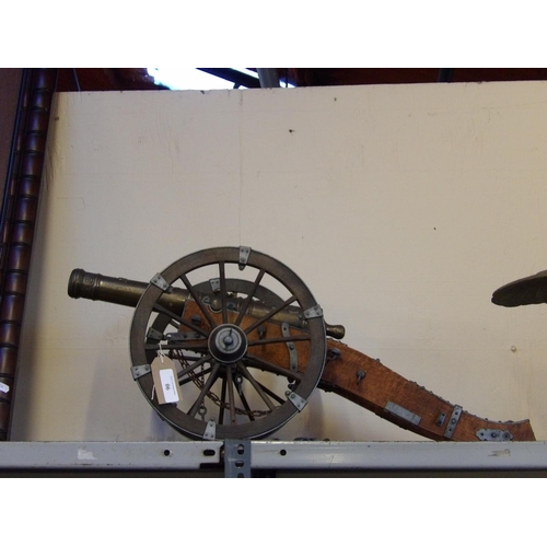 90 - A large scale model of a military cannon and carriage