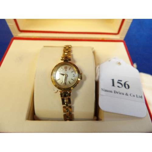 156 - A lady's vintage Omega 9 carat gold cocktail wrist watch