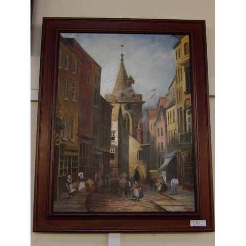 171 - Margot, St. Peter Port, framed oil