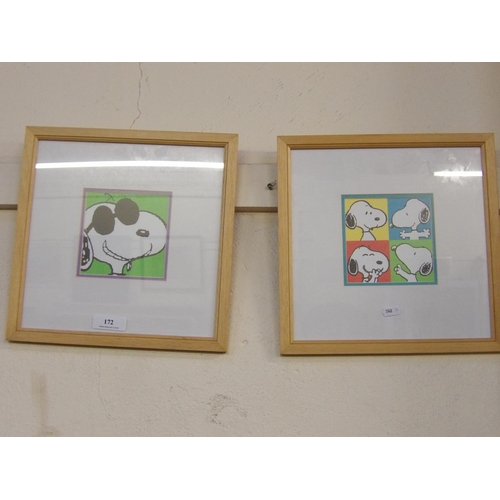 172 - A pair of Snoopy prints