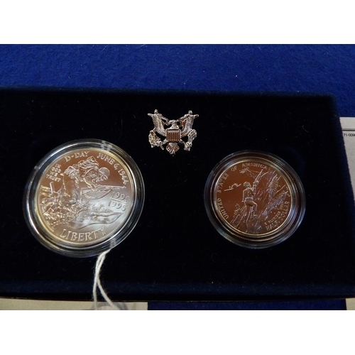 179 - A 1991-1995 World War II 50th Anniversary Commemorative two coin uncirculated set