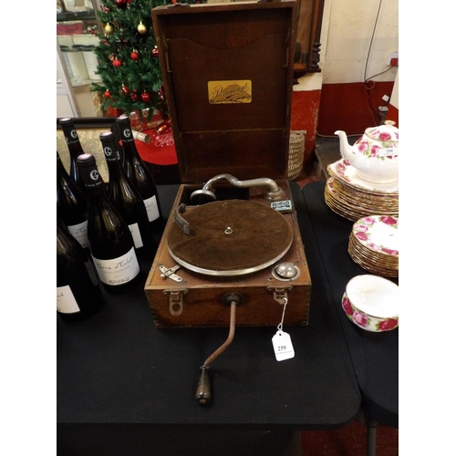 259 - A vintage Paramount portable gramophone