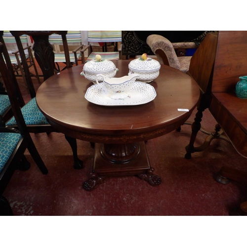 272 - An inlaid mahogany circular single pedestal centre table