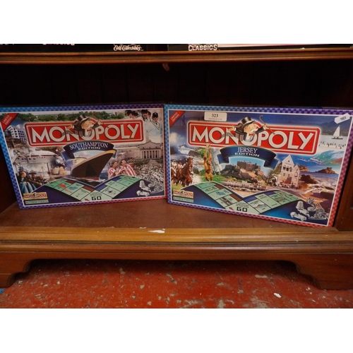 323 - Two Monopoly board games, Jersey Edition and Southampton Edition both factory sealed