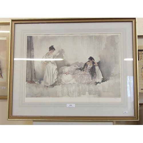 195 - Sir William Russell Flint - two limited edition prints depicting Mediterranean women