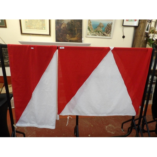 351 - Two red/white flags