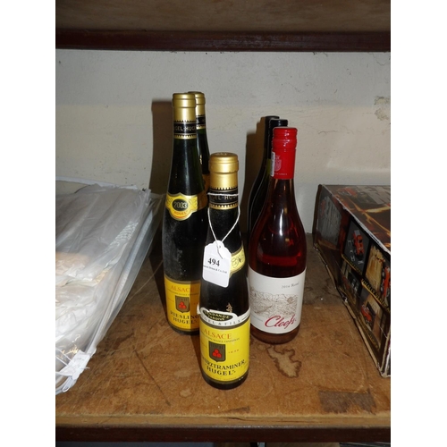 494 - Six and a half bottles of assorted wines