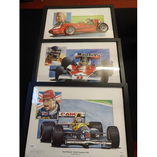 504 - Three limited edition Formula 1 motor racing prints