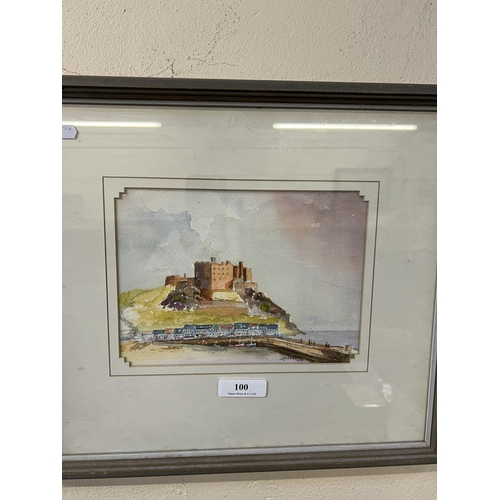 100 - Mont Orgueil Castle and Gorey Harbour signed Richardson, watercolour