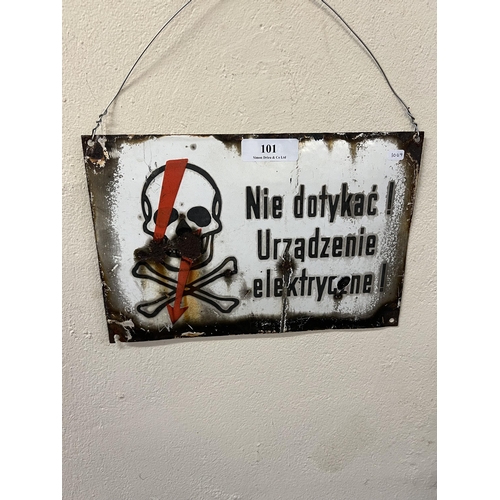 101 - A Russian warning sign on enamel