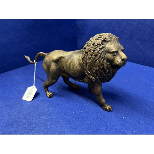 107 - A bronzed model of a lion