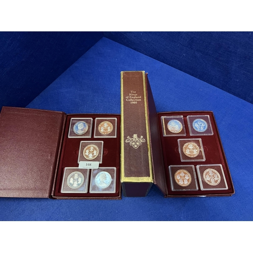 108 - 'The Kings of England Collection1980' a presentation boxed set of ten $25 silver coins