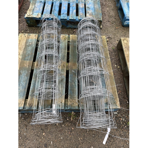 46 - Two rolls of galvanised stock fencing