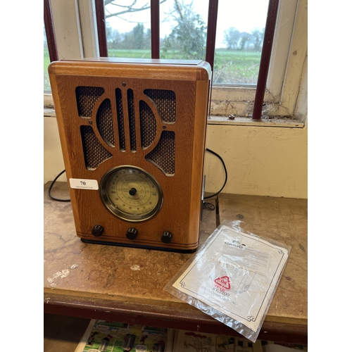 70 - A Casio radio cassette player modelled in the antique style