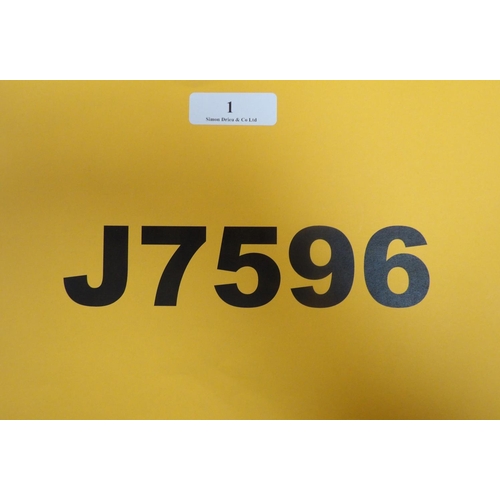 1 - J7596 - A four digit registration mark assigned to a vehicle of insignificant value (non-runner)